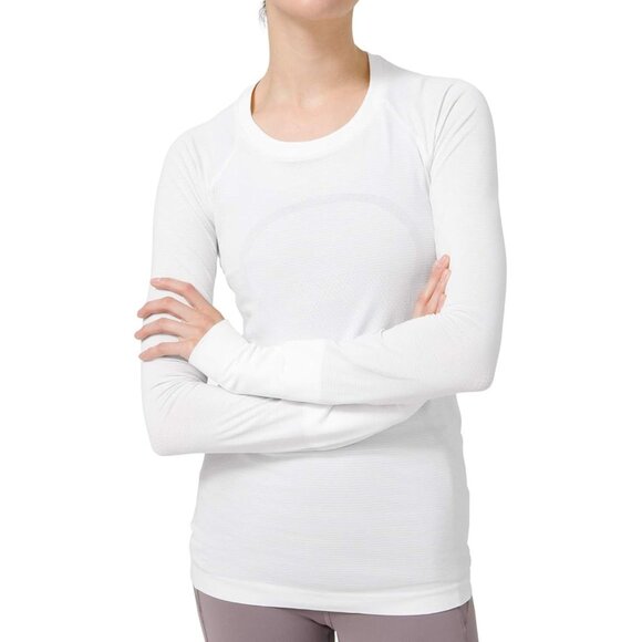 New! Lululemon White Swiftly Tech Long Sleeve Shirt Size 8 - 41488 - Picture 3 of 15